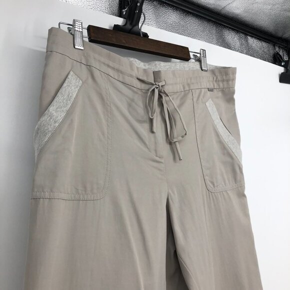 St John grey / nude drawstring waist lightweight track pants pockets size 12 - Picture 5 of 15